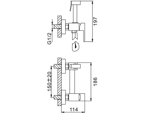 Гигиенический душ со смесителем Splenka S98.51.06 Черный матовый