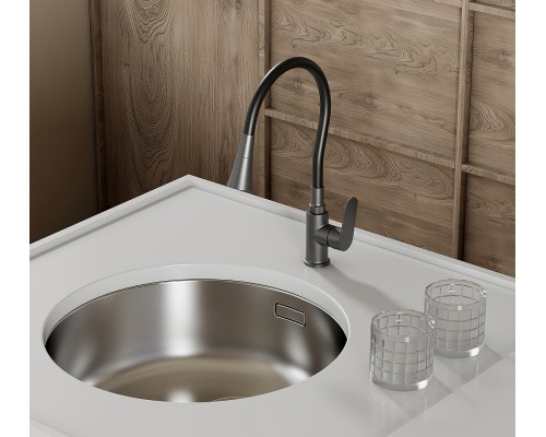 Смеситель для кухни Splenka S41.43.09 Графит матовый Черный