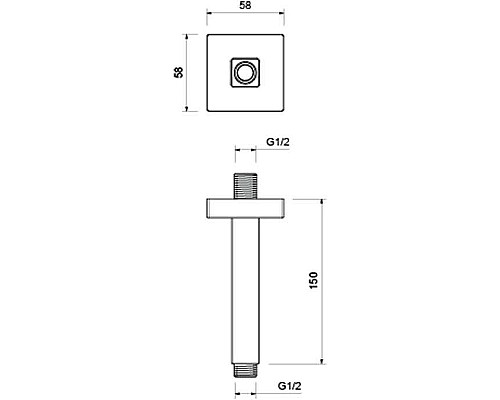 Кронштейн для верхнего душа Aquatek AQ2172MB Черный матовый
