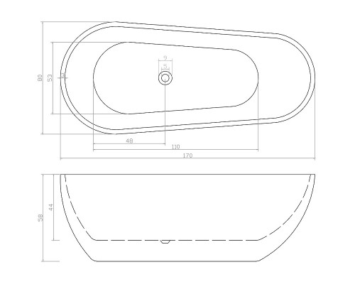 Акриловая ванна Ceruttispa Mimi 170x80 CT9671 без гидромассажа