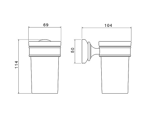 Стакан для зубных щеток Aquatek Классик AQ4527MB Черный матовый