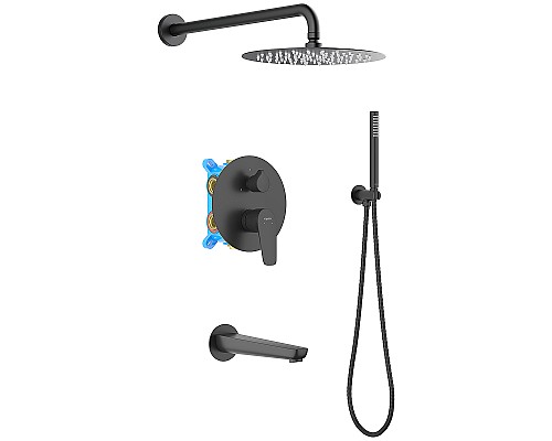 Душевая система Aquatek Бетта AQ1173MB Черная матовая