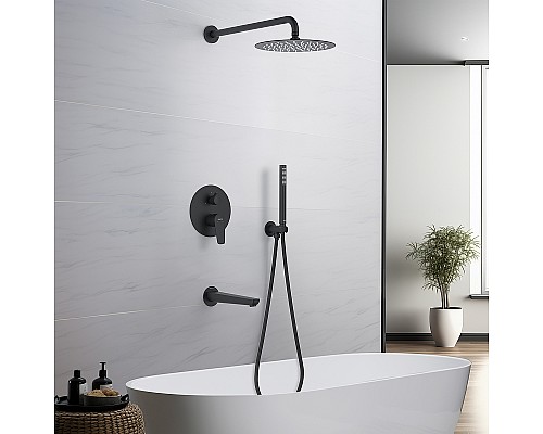 Душевая система Aquatek Бетта AQ1173MB Черная матовая