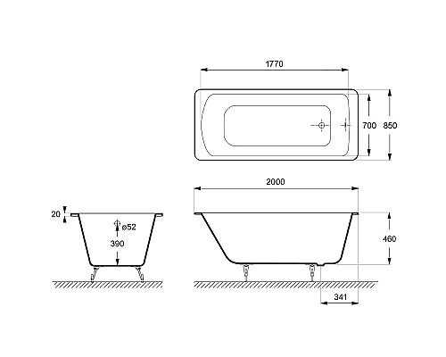 Чугунная ванна Delice Fort 200x85 DLR230622R с отверстиями под ручки без антискользящего покрытия Чугунная ванна Delice Fort 200x85 DLR230622R с отверстиями под ручки без антискользящего покрытия