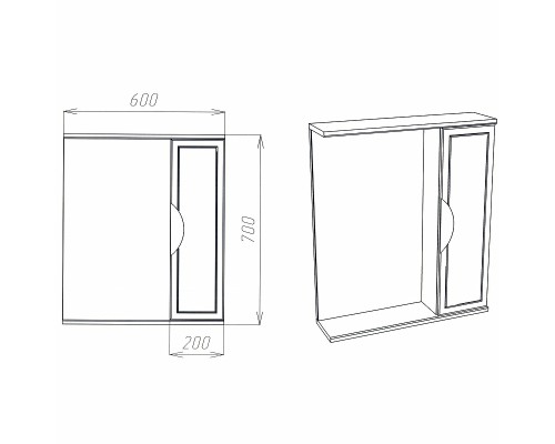 Зеркало со шкафом VIANT Лима 60 Белое