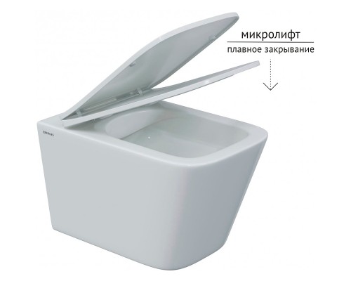 Комплект унитаза Berges Floe S Rimless с инсталляцией Atom Line с сиденьем Микролифт и Черной SoftTouch Хром глянцевый клавишей смыва