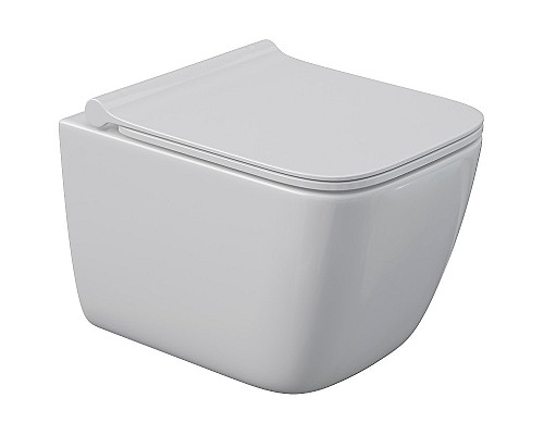 Комплект унитаза Berges Quattro S Rimless с инсталляцией Atom Line 043363 с сиденьем Микролифт и Белой клавишей смыва