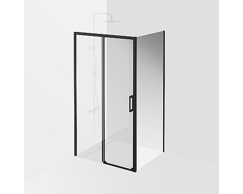 Душевая стенка Kerama Marazzi Vetro 90 VE.90.FP.BLK.M профиль Черный матовый стекло прозрачное