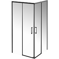 Душевой уголок Kerama Marazzi Vetro 100x100 VE.100.SSD.BLK.M профиль Черный матовый стекло прозрачное