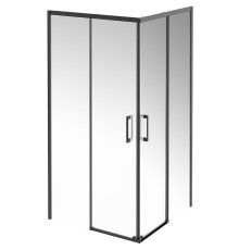 Душевой уголок Kerama Marazzi Vetro 100x100 профиль Черный матовый стекло прозрачное