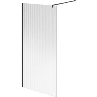 Душевая перегородка Kerama Marazzi Cristallo 100 профиль Черный матовый стекло рифленое