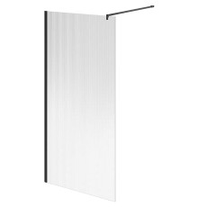 Душевая перегородка Kerama Marazzi Cristallo 100 профиль Черный матовый стекло рифленое