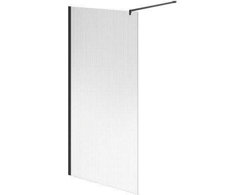 Душевая перегородка Kerama Marazzi Cristallo 100 профиль Черный матовый стекло рифленое
