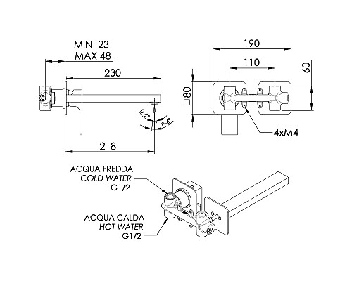 Смеситель для раковины Remer Absolute AU15PLBO Белый матовый