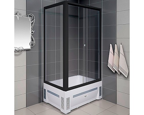 Душевой уголок Radomir Верчелли 120x80 R 1-03-6-2-0-0130 профиль Черный стекло прозрачное