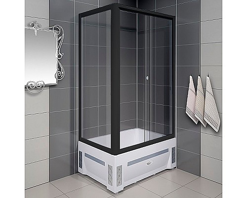 Душевой уголок Radomir Верчелли 120x80 R 1-03-6-2-0-0130 профиль Черный стекло прозрачное