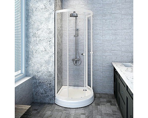 Душевой уголок Radomir Стронг 110x110 1-03-1-0-0-1820 профиль Белый стекло прозрачное