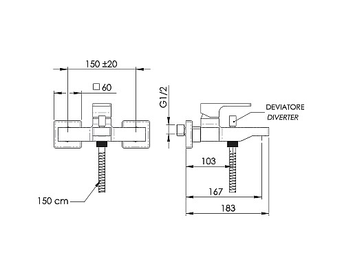 Смеситель для ванны Remer Absolute AU02BG Золото брашированное