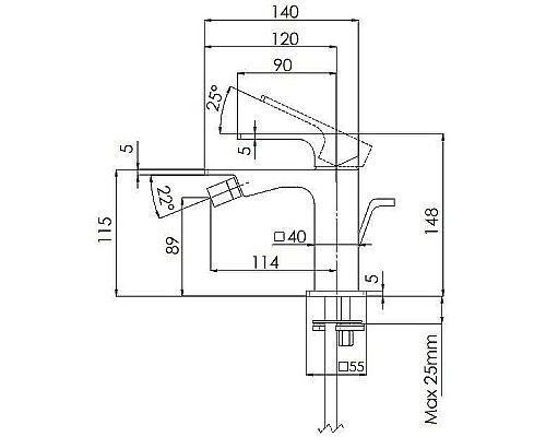 Смеситель для биде Remer Absolute AU20 Хром