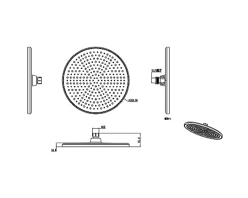 Верхний душ Raglo R451.50.09 Графит