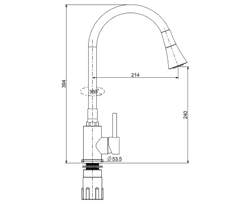 Смеситель для кухни Splenka S201.4307.05 Сатин Серый