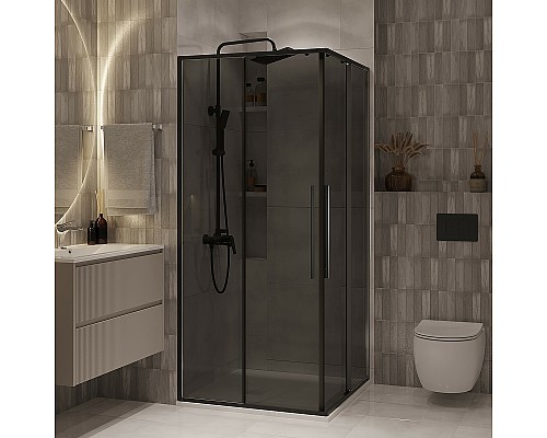 Душевой уголок Niagara Nova 90х90 NG-2823-34BLACK профиль Черный матовый стекло тонированное