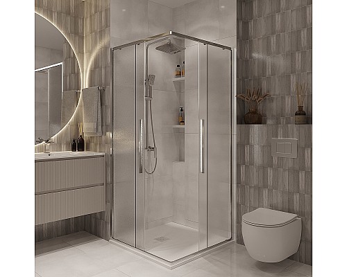 Душевой уголок Niagara Nova 90х90 NG-3623-34 профиль Хром стекло шиншилла