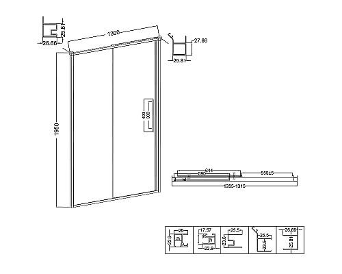 Душевая дверь Niagara Nova 130 NG-64-13A профиль Хром стекло прозрачное
