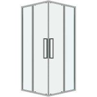 Душевой уголок Grossman Cosmo 90х90 300.K33.02.9090.10.00 профиль Хром стекло прозрачное