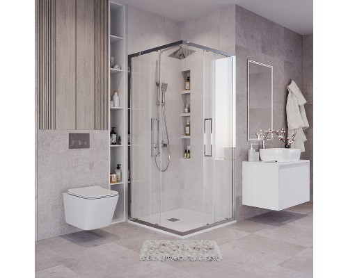 Душевой уголок Grossman Cosmo 90х90 300.K33.02.9090.10.00 профиль Хром стекло прозрачное