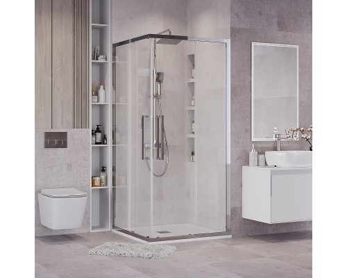 Душевой уголок Grossman Cosmo 90х90 300.K33.02.9090.10.00 профиль Хром стекло прозрачное