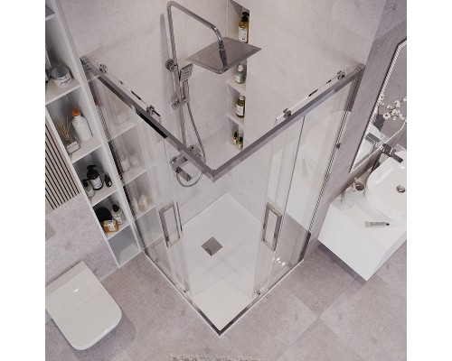 Душевой уголок Grossman Cosmo 90х90 300.K33.02.9090.10.00 профиль Хром стекло прозрачное