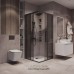 Душевой уголок Grossman Cosmo 90х90 300.K33.02.9090.21.10 профиль Черный матовый стекло тонированное