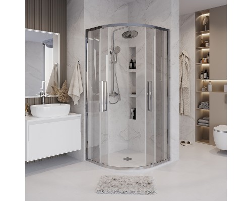 Душевой уголок Grossman Cosmo 90х90 301.K33.02.9090.10.00 профиль Хром стекло прозрачное