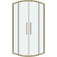 Душевой уголок Grossman Cosmo 90х90 301.K33.02.9090.32.00 профиль Золото сатин стекло прозрачное
