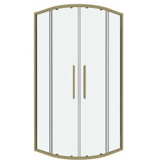 Душевой уголок Grossman Cosmo 90х90 301.K33.02.9090.32.00 профиль Золото сатин стекло прозрачное