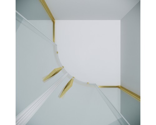 Душевой уголок Grossman Cosmo 90х90 301.K33.02.9090.32.00 профиль Золото сатин стекло прозрачное