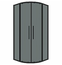 Душевой уголок Grossman Cosmo 100х100 301.K33.02.1010.21.10 профиль Черный матовый стекло тонированное