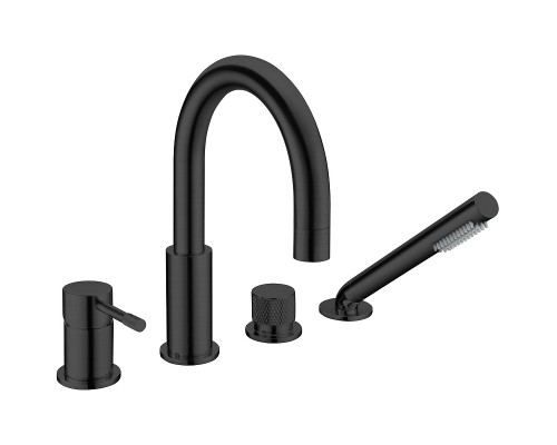 Смеситель на борт ванны Boheme Uno 460-B Черный матовый