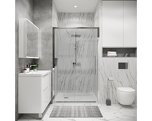 Душевая дверь Grossman Cosmo 130 100.K33.02.130.10.00 профиль Хром стекло прозрачное