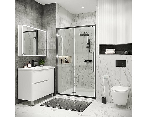 Душевая дверь Grossman Cosmo 110 100.K33.02.110.42.00 профиль Графит сатин стекло прозрачное