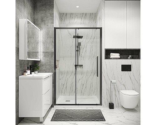 Душевая дверь Grossman Cosmo 110 100.K33.02.110.42.00 профиль Графит сатин стекло прозрачное