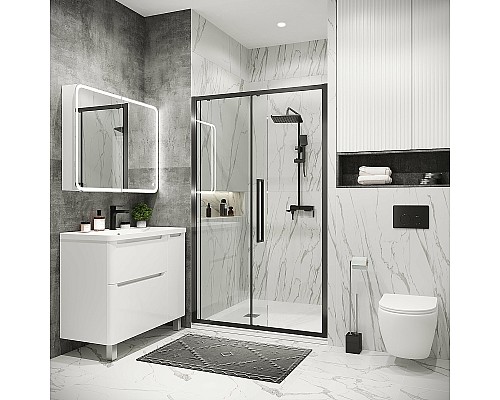 Душевая дверь Grossman Cosmo 110 100.K33.02.110.42.00 профиль Графит сатин стекло прозрачное