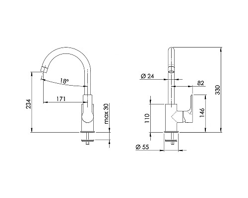 Смеситель для кухни Remer Energy EY72NO Черный матовый