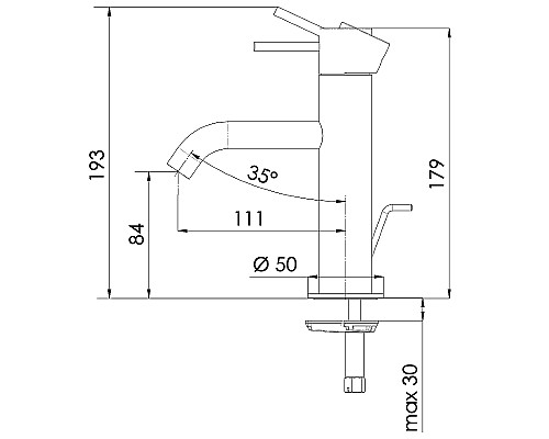 Смеситель для раковины Remer X-Style X10XV Сталь