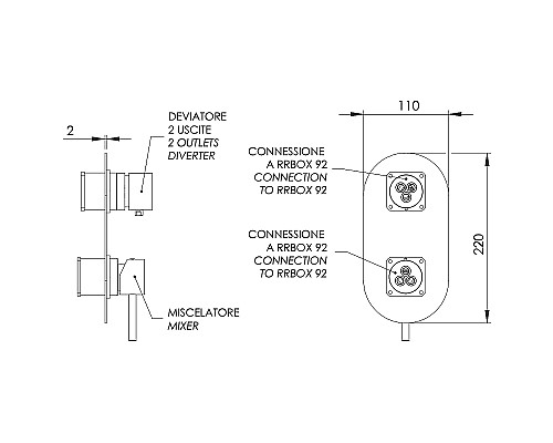Смеситель для душа Remer X-Style X92KBBG Золото брашированное