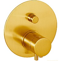 Смеситель для душа Remer Minimal Thermo NT09KBBG с термостатом Золото брашированное