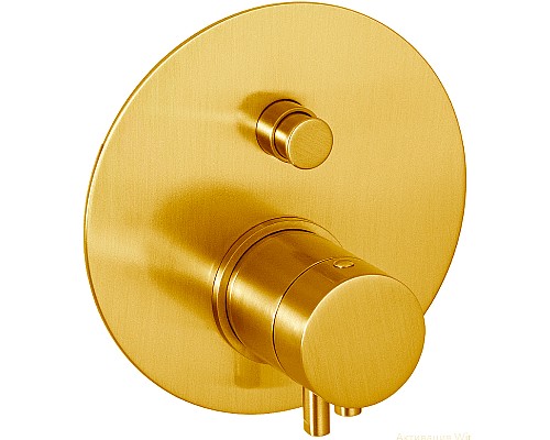 Смеситель для душа Remer Minimal Thermo NT09KBBG с термостатом Золото брашированное