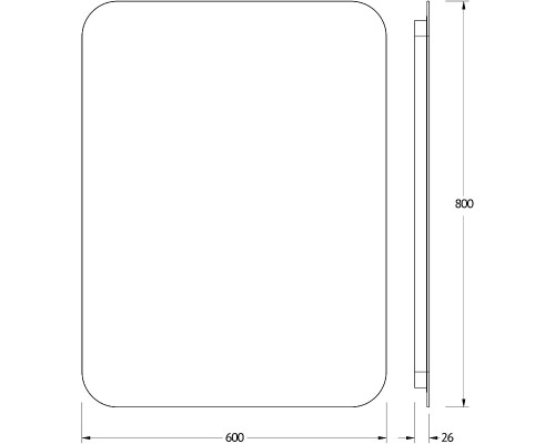 Зеркало Defesto Opti 60x80 с подсветкой 25W-4500К/ИК - выключатель/Нейтральный белый свет