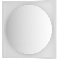 Зеркало Defesto Eclipce 70х70 с подсветкой 15W-4500К/в багетной раме/Сенсорный выключатель/Нейтральный белый свет/Белая рама